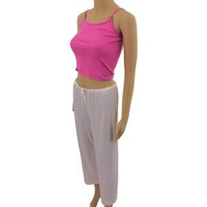 Sears SMALL American USA VINTAGE 80’s Sheer Pink Straight Leg Pajama Pants